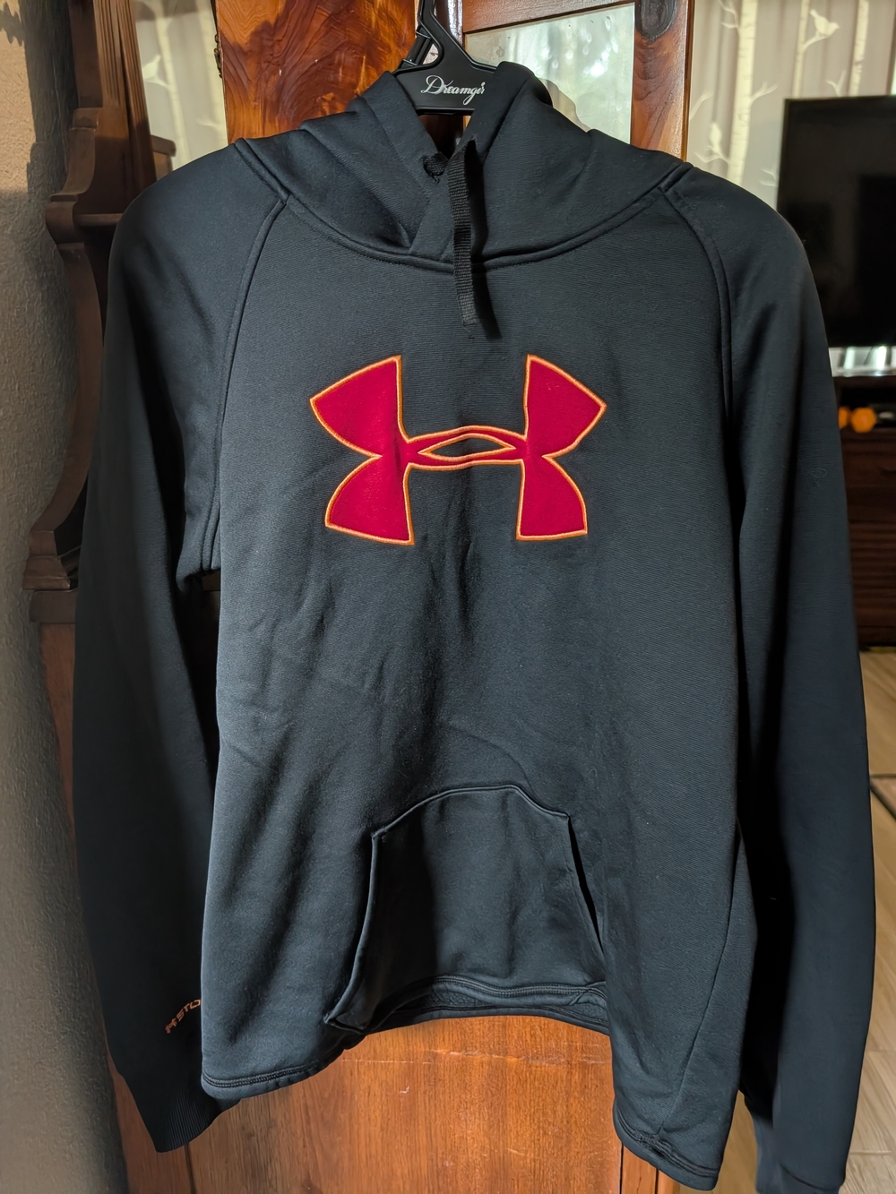 Under Armour Black Hoodie with Red Logo Trim